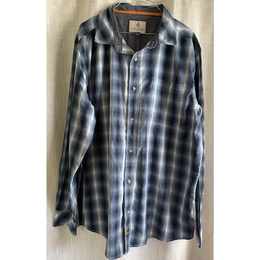 Legendary Whitetails Blue Plaid Long Sleeve Button-Up Shirt XL